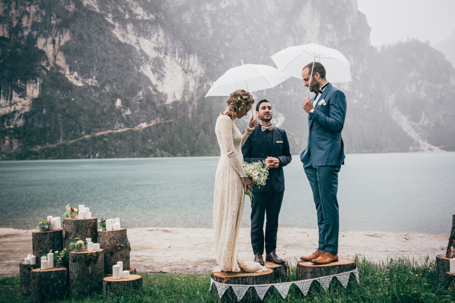 Lake Braies fearless wedding photographer